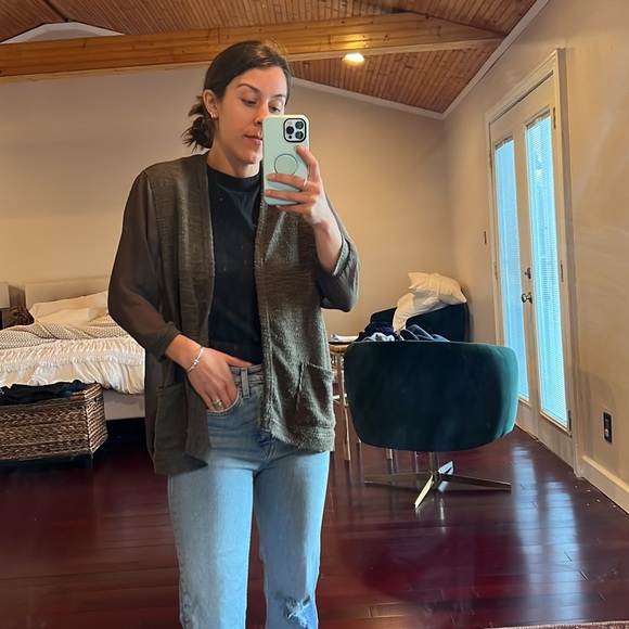 Silence + noise Army green cardigan - Picture 8 of 10